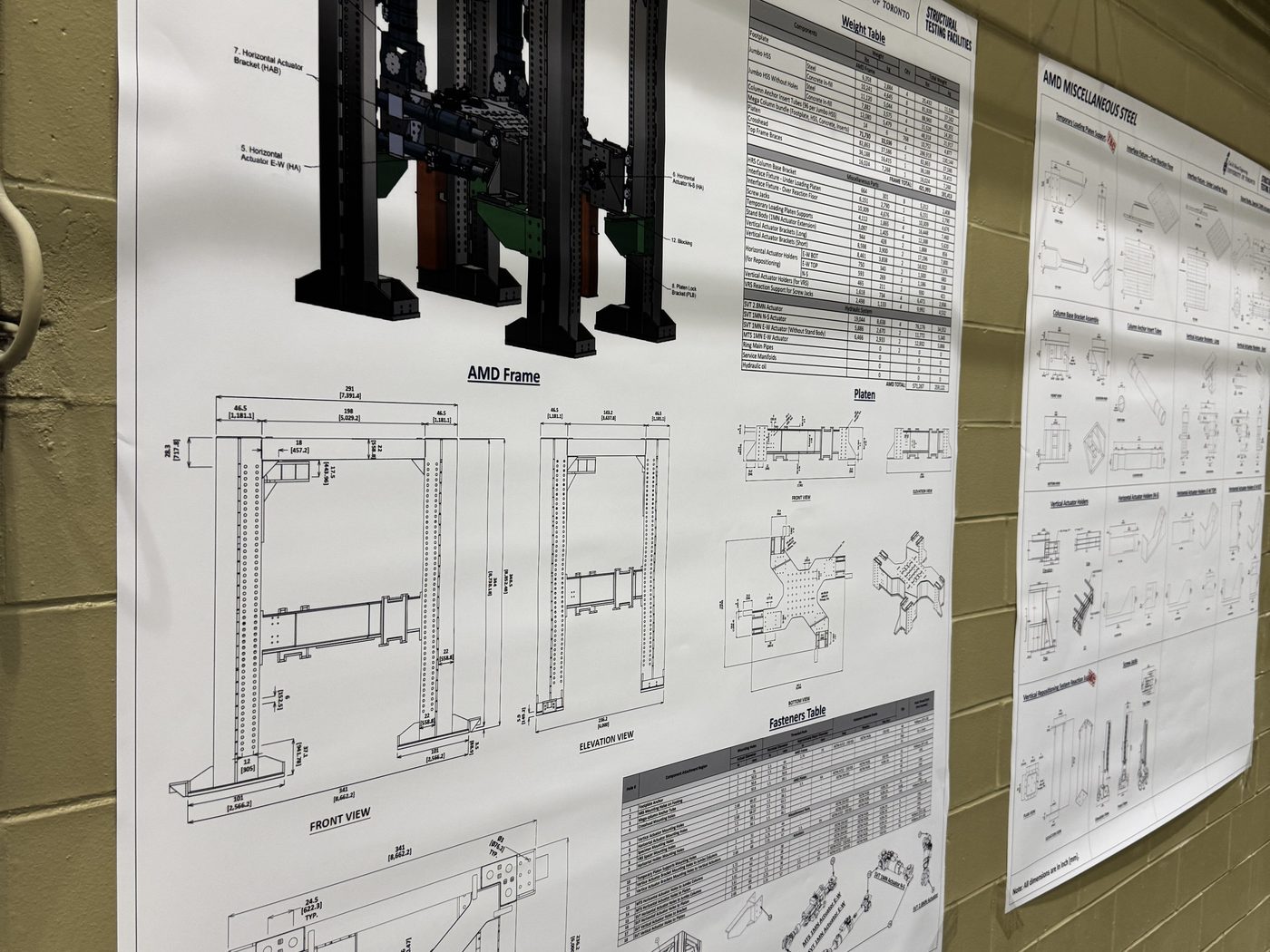 Working drawings for the bracket and actuator assembly
