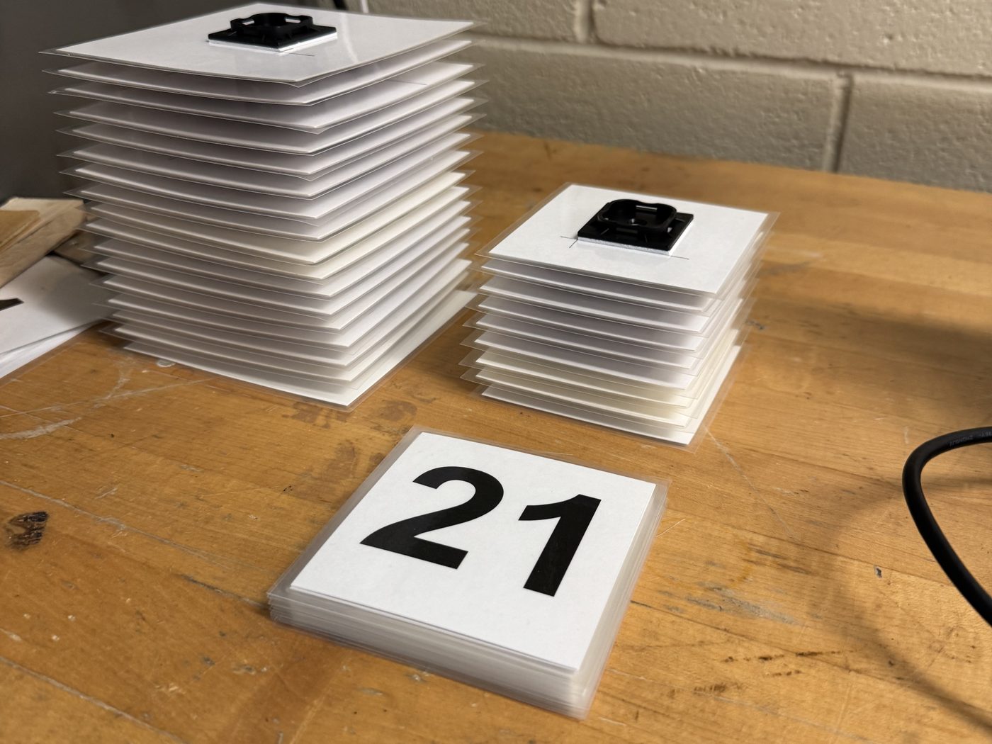 Machined target plates prepared for the setup