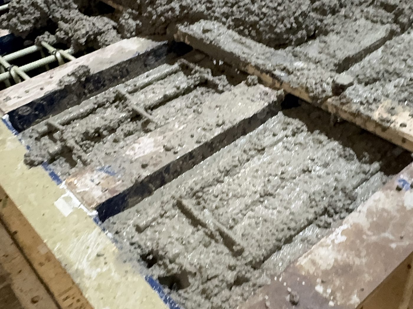 Finished panel surface after screeding