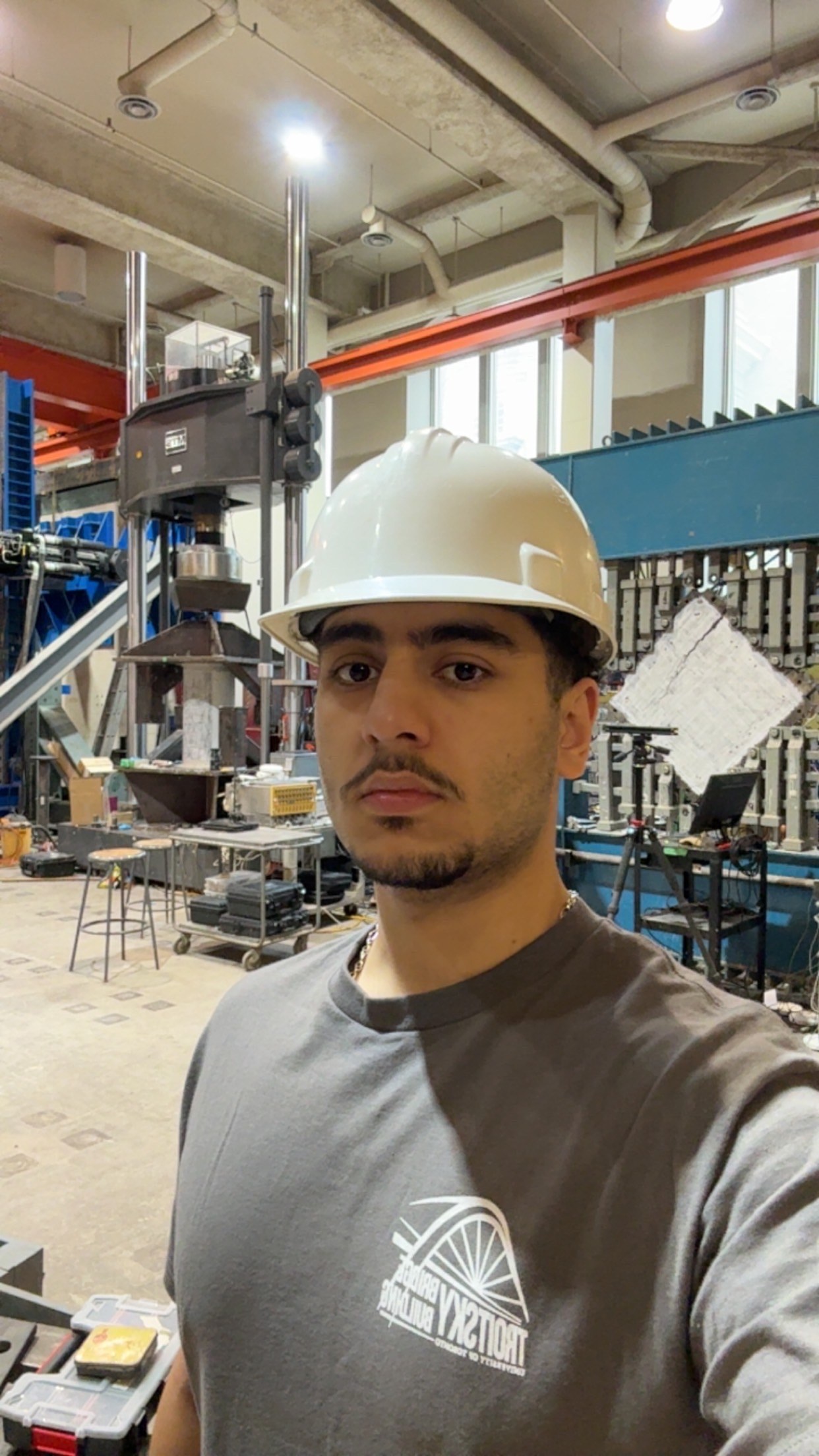 Arsham Mirenayat at the Structural Testing Facilities
